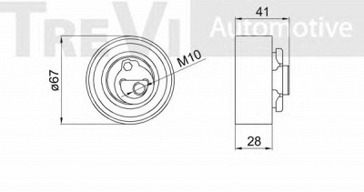 TREVI AUTOMOTIVE td1753 -  Натяжной ролик, ремень ГРМ